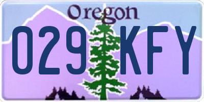 OR license plate 029KFY