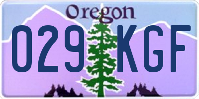 OR license plate 029KGF