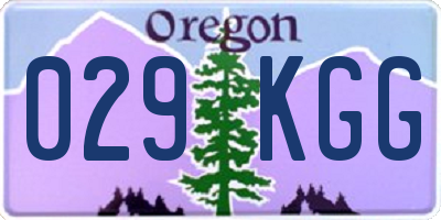 OR license plate 029KGG