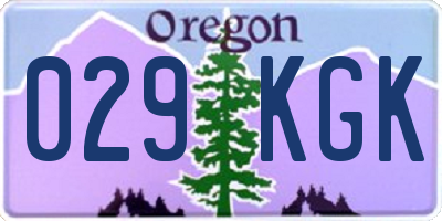 OR license plate 029KGK