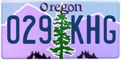 OR license plate 029KHG