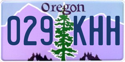 OR license plate 029KHH