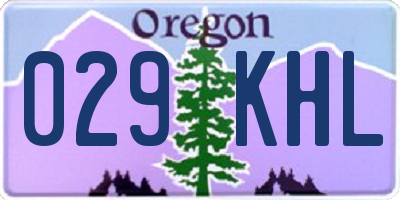 OR license plate 029KHL