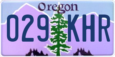 OR license plate 029KHR