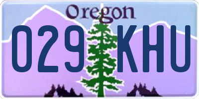 OR license plate 029KHU