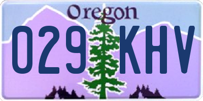 OR license plate 029KHV