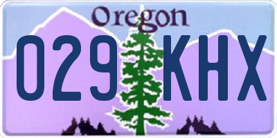 OR license plate 029KHX