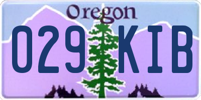 OR license plate 029KIB
