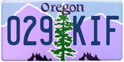OR license plate 029KIF