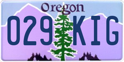 OR license plate 029KIG