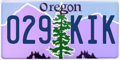 OR license plate 029KIK