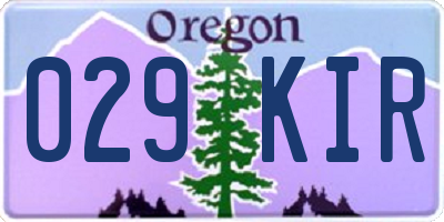 OR license plate 029KIR