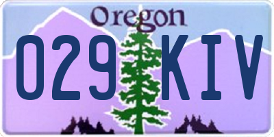 OR license plate 029KIV