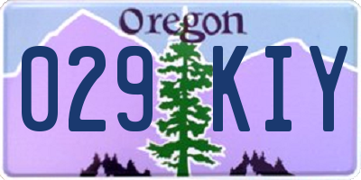 OR license plate 029KIY