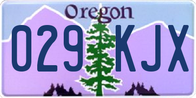 OR license plate 029KJX