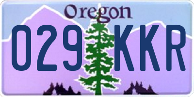 OR license plate 029KKR