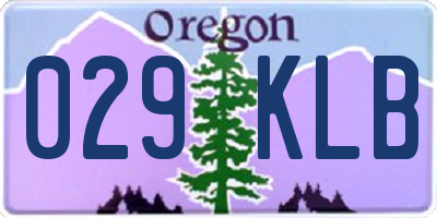 OR license plate 029KLB
