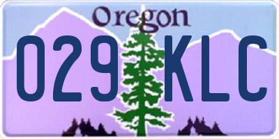 OR license plate 029KLC