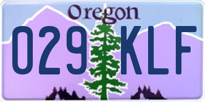 OR license plate 029KLF