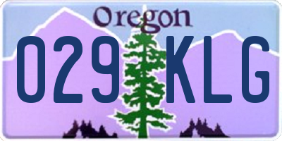 OR license plate 029KLG