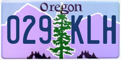 OR license plate 029KLH