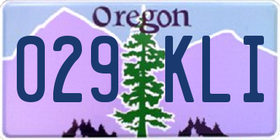 OR license plate 029KLI