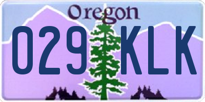 OR license plate 029KLK