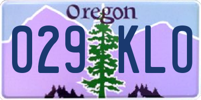 OR license plate 029KLO