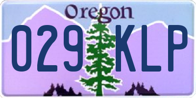 OR license plate 029KLP