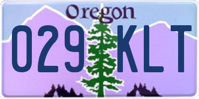OR license plate 029KLT