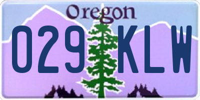 OR license plate 029KLW