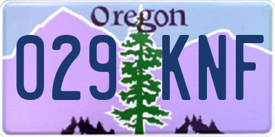 OR license plate 029KNF