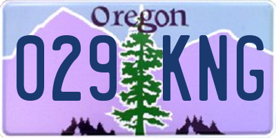OR license plate 029KNG