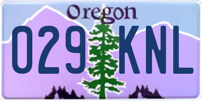 OR license plate 029KNL