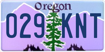 OR license plate 029KNT
