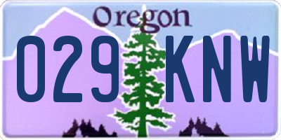 OR license plate 029KNW