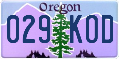 OR license plate 029KOD