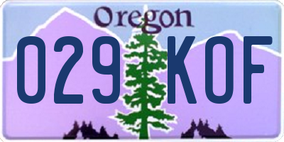 OR license plate 029KOF