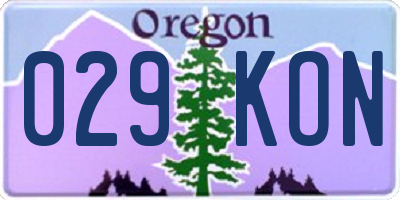 OR license plate 029KON