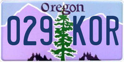 OR license plate 029KOR