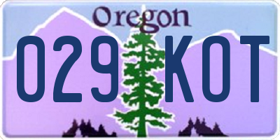 OR license plate 029KOT