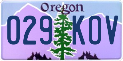 OR license plate 029KOV