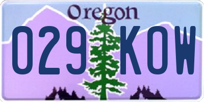 OR license plate 029KOW