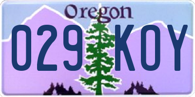 OR license plate 029KOY