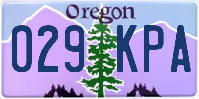 OR license plate 029KPA