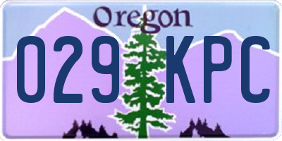 OR license plate 029KPC