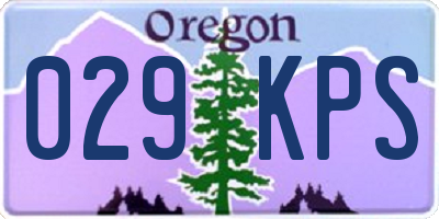 OR license plate 029KPS