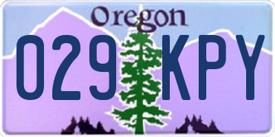 OR license plate 029KPY