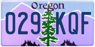 OR license plate 029KQF