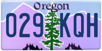 OR license plate 029KQH
